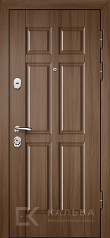 Фото «Входная дверь для квартиры белая модерн внутри орех МДФ №333»