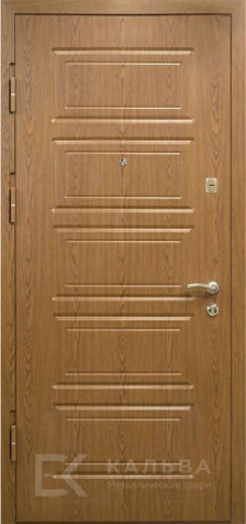 Фото №2 «Металлическая дверь венге с геометрией и панелью под дуб №540»