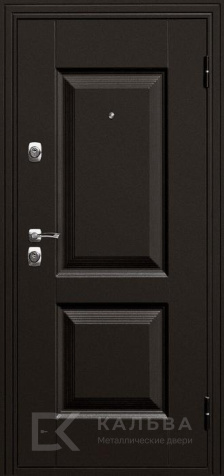 Фото «Стальная дверь чёрная с филёнками внутри шоколадная арка №358»