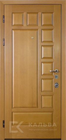 Фото №2 «Железная дверь под дуб с асимметрией медовая для частного дома №314»