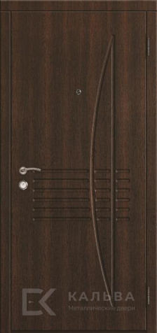 Фото «Стальная дверь венге модерн с дугой внутри орех МДФ филенчатая №332»