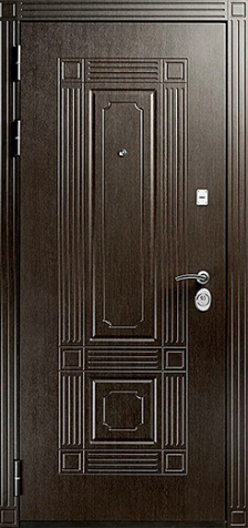 Фото №2 «Железная дверь графит с внутренней панелью тёмный орех для квартиры №561»